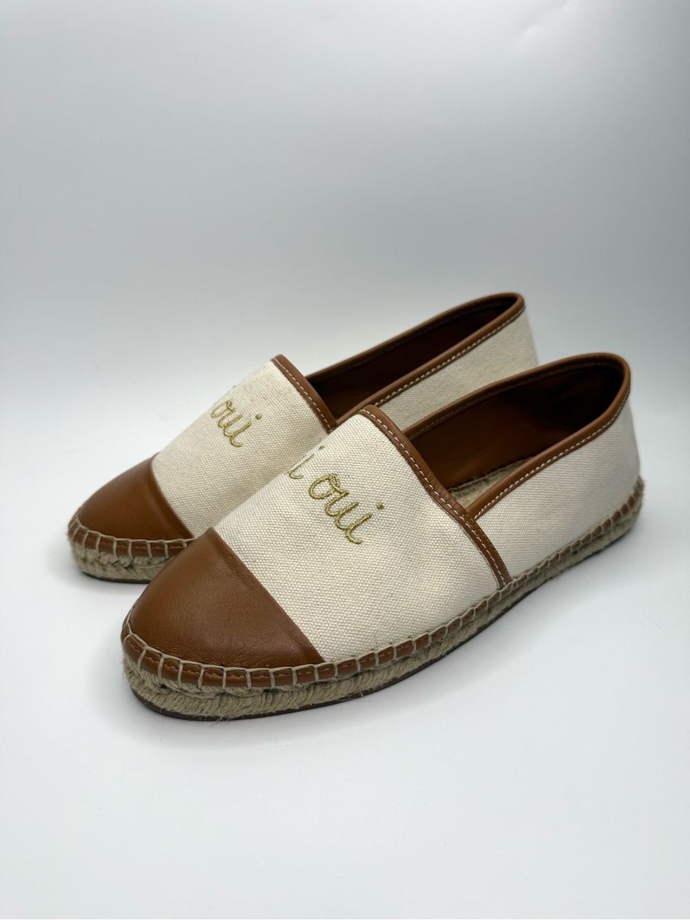 Cinq à Sept Jenna Oui Oui Embroidered Canvas Espadrille Shoes 41/11 US